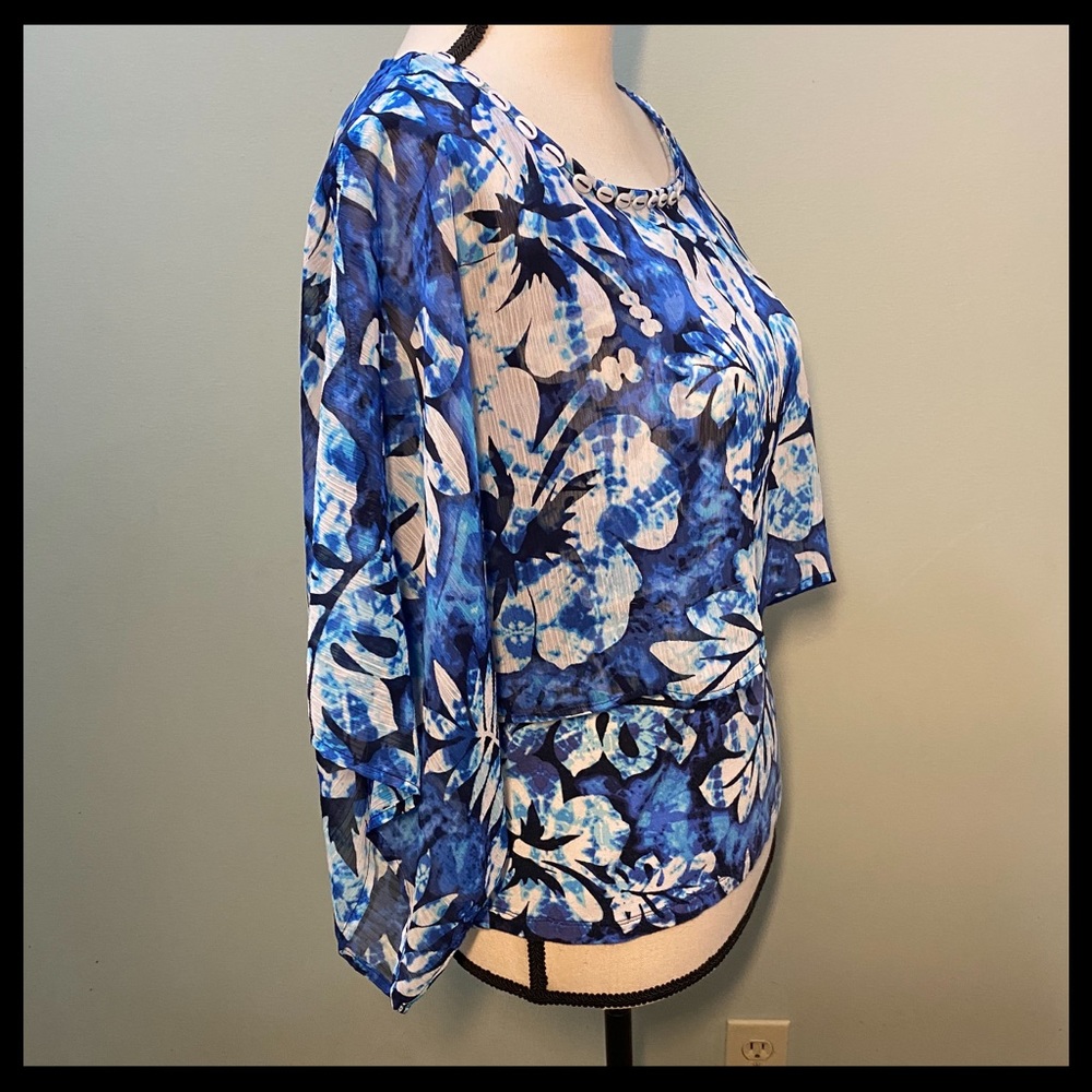 Ruby Road Two Piece Sheer Overlay Island Top - Picture 5 of 8